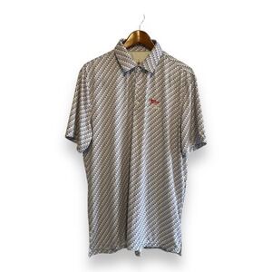 U.S. Open LACC 123rd Golf Polo Mens Large Blue Floral Print Performance Shirt